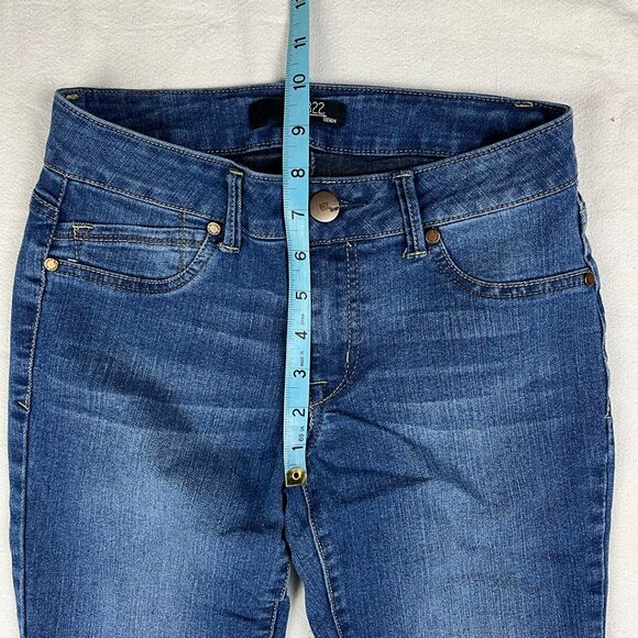 1822 Denim Blue Ankle Jeans Sz 27 Slim Straight Leg Stretch Medium Wash Low Rise - Picture 13 of 14